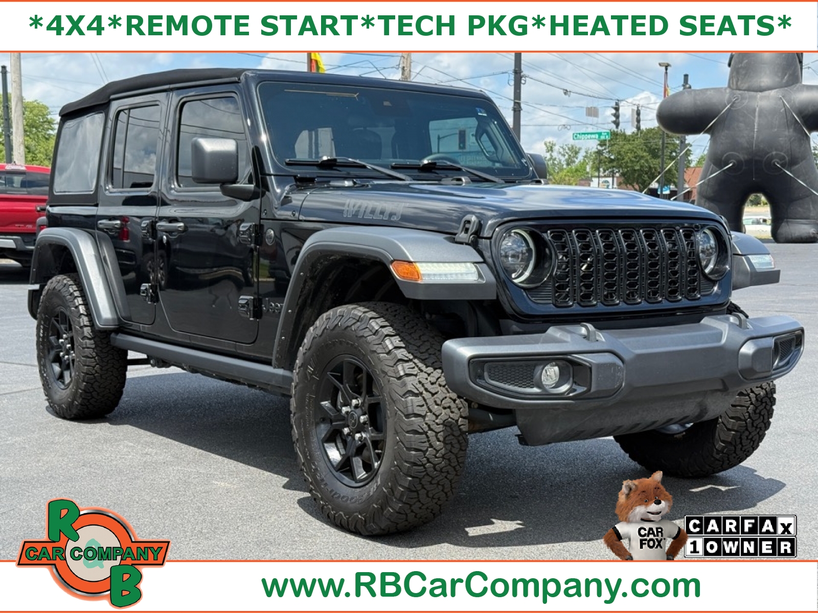Black Clearcoat 2024 Jeep Wrangler SUV / Crossover Four-Wheel Drive 8-Speed Automatic