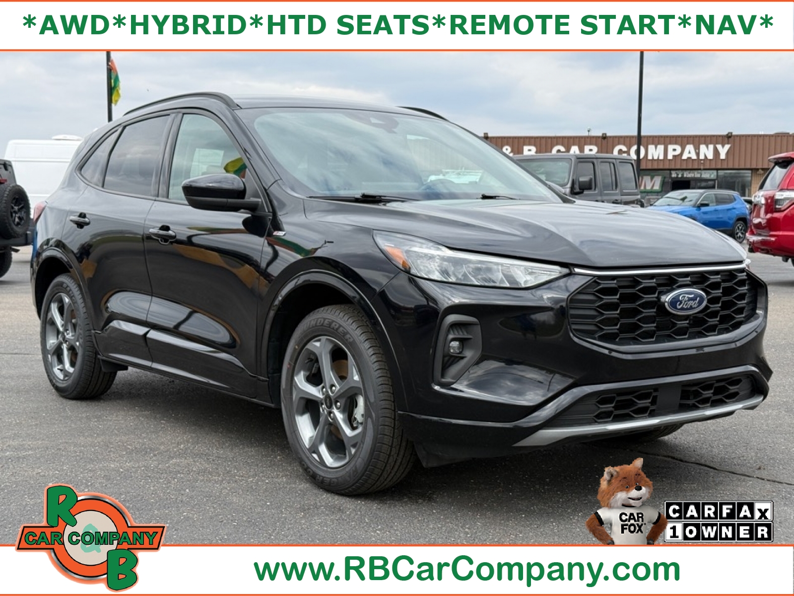 AGATE BLACK METALLIC 2024 Ford Escape Hybrid ST-Line Select AWD SUV / Crossover All-Wheel Drive Continuously Variable Transmission