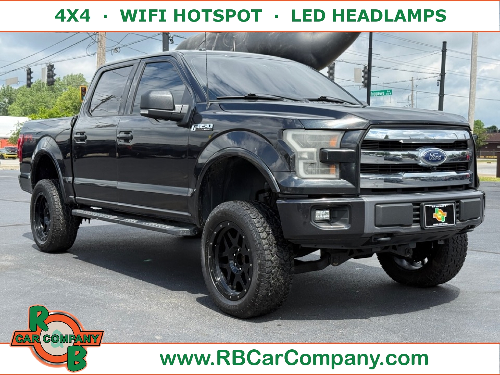 TUXEDO BLACK METALLIC 2015 Ford F-150 Lariat SuperCrew 4WD Pickup Truck Four-Wheel Drive 6-Speed Automatic