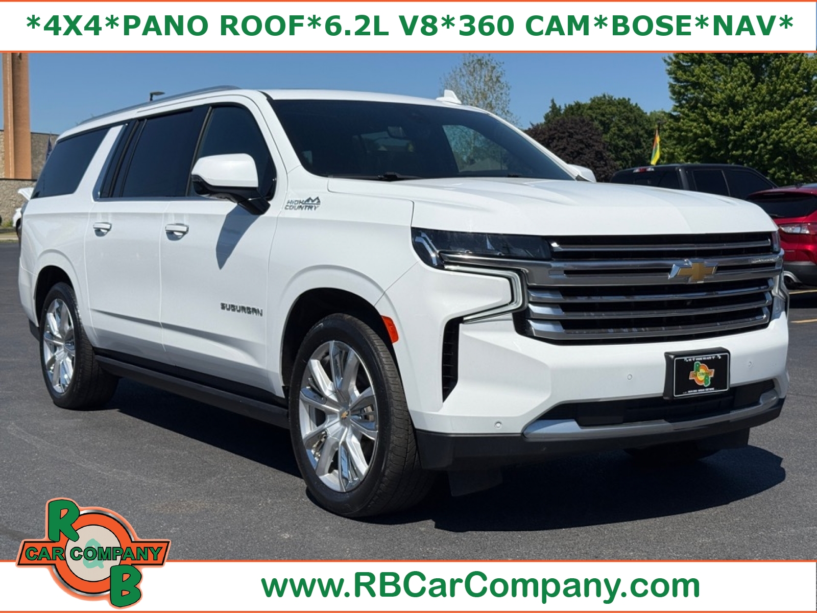 Summit White 2021 Chevrolet Suburban High Country 4WD SUV / Crossover Four-Wheel Drive Automatic