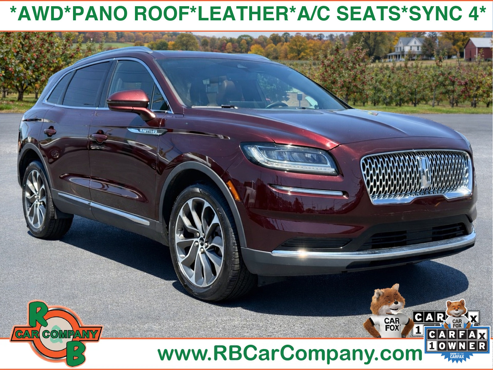 Red (Burgundy Velvet Metallic Tinted Clearcoat) 2023 Lincoln Nautilus SUV / Crossover All-Wheel Drive 8-Speed Automatic