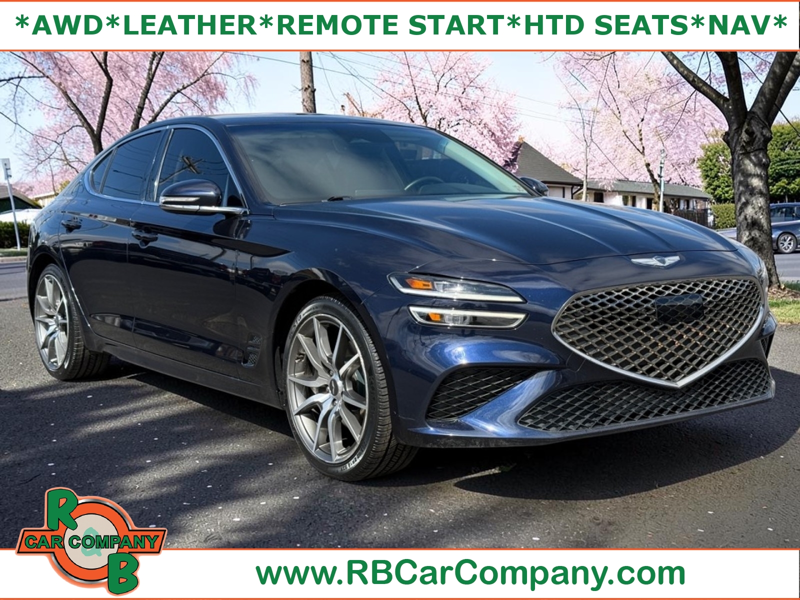 Capri Blue 2023 Genesis G70 2.0T AWD Sedan All-Wheel Drive 8-Speed Automatic