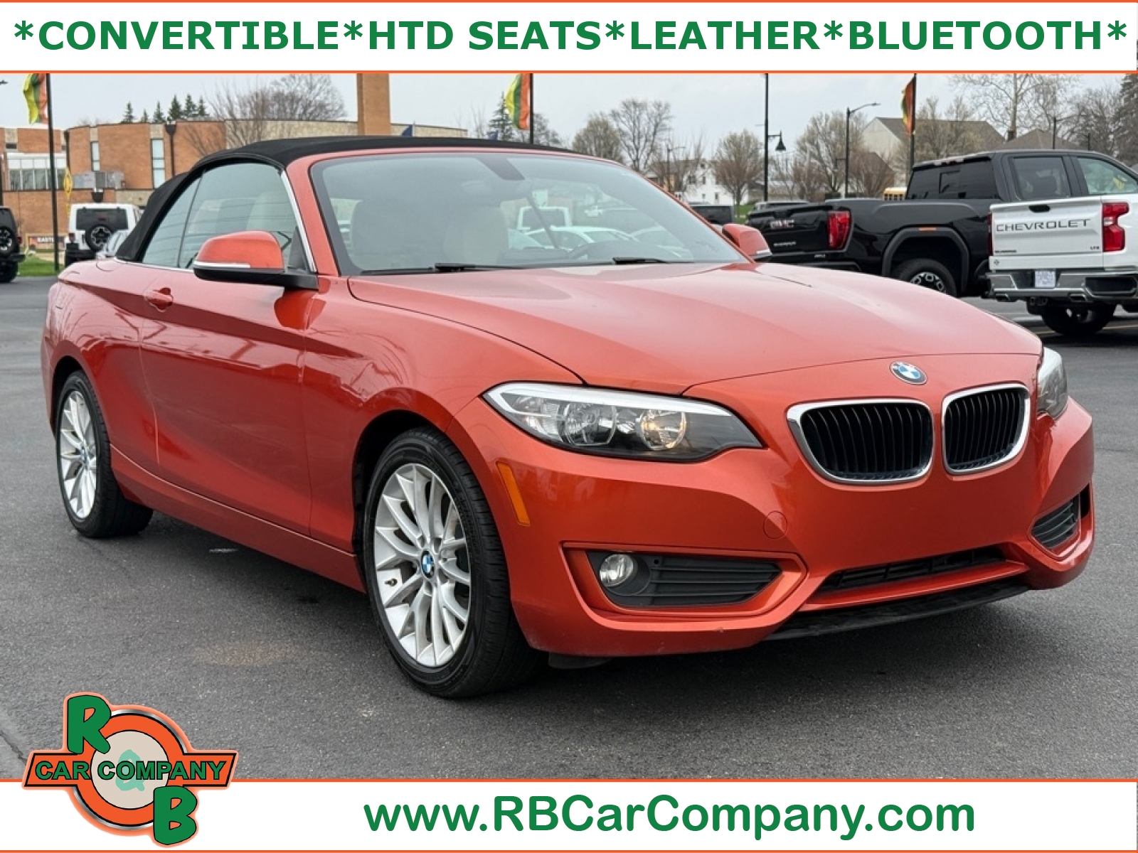Orange 2015 BMW 2 Series 228i Convertible RWD Convertible Rear-Wheel Drive 8-Speed Automatic